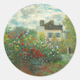 Sticker Rond Jardin d'artiste de Monet à Argenteuil Peinture