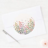 Sticker Rond Jardin d'automne avec Mariage de libellules (Enveloppe)