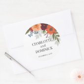 Sticker Rond Jardin d'automne de Bourgogne Mariage floral (Enveloppe)