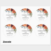 Sticker Rond Jardin d'automne de Bourgogne Mariage floral (Feuille)