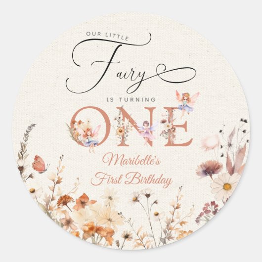Sticker Rond Jardin d'automne fleuri Little Fairy Premier anniv (Devant)