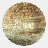 Sticker Rond Jardin d'automne rustique (Devant)