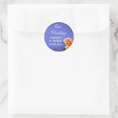 Sticker Rond Jardin de campagne mariage bleu orange (Sac)