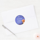 Sticker Rond Jardin de campagne mariage bleu orange (Enveloppe)
