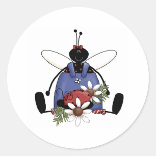 Sticker Rond Jardin de coccinelle