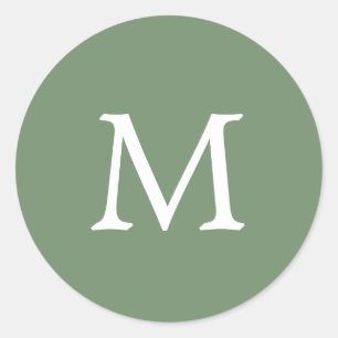 Sticker Rond Jardin de couleurs simples et solides Mariage vert