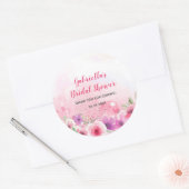 Sticker Rond Jardin de fleurs d'aquarelle Occasion spéciale (Enveloppe)