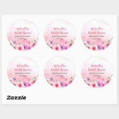 Sticker Rond Jardin de fleurs d'aquarelle Occasion spéciale (Feuille)