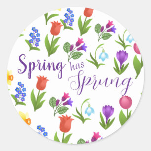 Sticker Rond Jardin de fleurs Le printemps est arrivé
