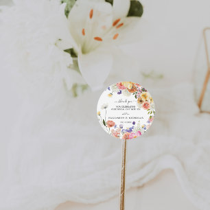 Sticker Rond Jardin de fleurs sauvages Cadeau de mariage