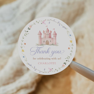 Sticker Rond Jardin de fleurs sauvages Château Princesse 1er An