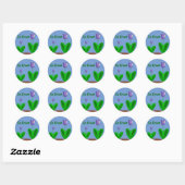 Sticker Rond Jardin de fleurs vertes (Feuille)