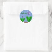Sticker Rond Jardin de fleurs vertes (Sac)