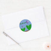 Sticker Rond Jardin de fleurs vertes (Enveloppe)