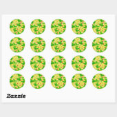 Sticker Rond Jardin de fraise sur jaune (Feuille)
