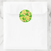 Sticker Rond Jardin de fraise sur jaune (Sac)