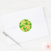 Sticker Rond Jardin de fraise sur jaune (Enveloppe)