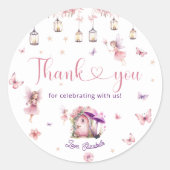 Sticker Rond Jardin de la forêt de fées lunaires Anniversaire (Devant)