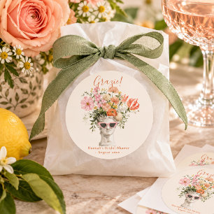 Sticker Rond Jardin de la muse moderne : Baby Shower de mariage