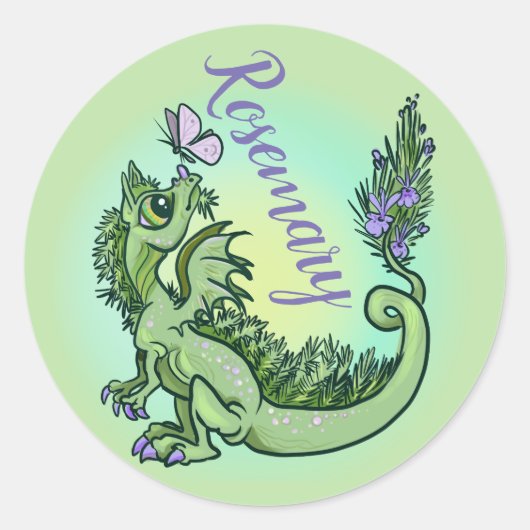 Sticker Rond jardin de lil herbe Dragon Rosemary (Devant)