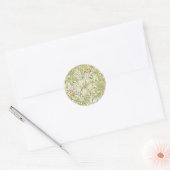 Sticker Rond Jardin de lys doré de William Morris Fleur Classiq (Enveloppe)