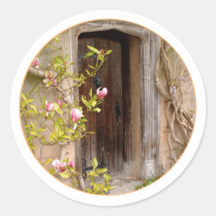 Sticker Rond Jardin de Magnolida & Porte secrète vers un pays m