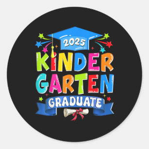 Sticker Rond Jardin d'enfants Diplômé 2025 Enfants de l'enseign