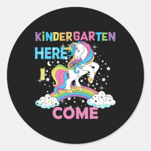 Sticker Rond Jardin D'Enfants Ici Je Viens École Jardin D'Enfan