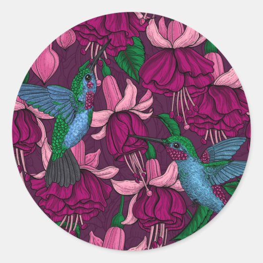 Sticker Rond Jardin des colibris (Devant)