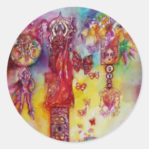 STICKER ROND JARDIN DES OMBRES PERDUES - FAERY ET BUTTERFLIES