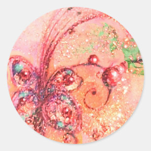 STICKER ROND JARDIN DES OMBRES PERDUES - PLANTE BUTTERFLY