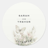 Sticker Rond Jardin des papillons enchantés (Devant)