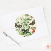 Sticker Rond Jardin des papillons et des fleurs (Enveloppe)
