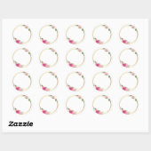Sticker Rond Jardin d'été Aquarelle Mariage floral (Feuille)