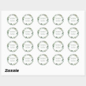Sticker Rond Jardin d'été Floral Mariage (Feuille)