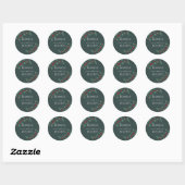 Sticker Rond Jardin d'été Floral Mariage (Feuille)