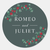 Sticker Rond Jardin d'été Floral Mariage (Devant)