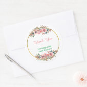 Sticker Rond Jardin d'été Floral Merci Classic Round (Enveloppe)