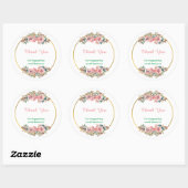 Sticker Rond Jardin d'été Floral Merci Classic Round (Feuille)