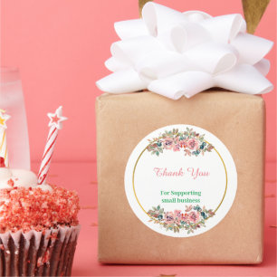 Sticker Rond Jardin d'été Floral Merci Classic Round