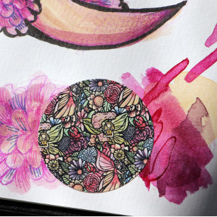 Sticker Rond Jardin Fairy Jardin Flower Jardins Fées