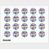 Sticker Rond Jardin Fleur Enfants Se Bien (Feuille)