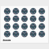 Sticker Rond Jardin fleur sauvage (Feuille)