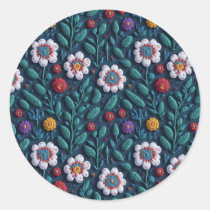 Sticker Rond Jardin fleur sauvage