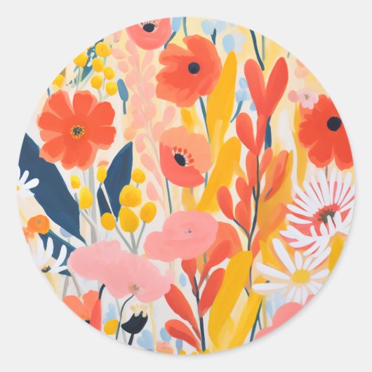 Sticker Rond Jardin fleuri (Devant)