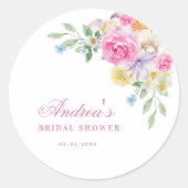 Sticker Rond Jardin Fleurie Thè Party Floral Fête de Mariée (Devant)