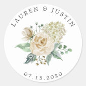 Sticker Rond Jardin Floral de Crème de Printemps (Devant)