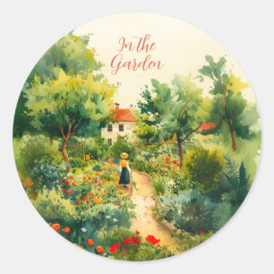 Sticker Rond Jardin Floral vintage