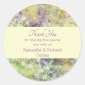 Sticker Rond Jardin floral violet élégant (Devant)