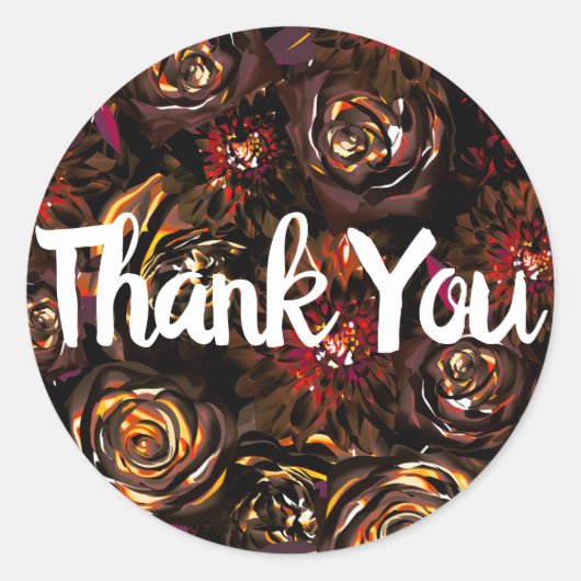 Sticker Rond Jardin foncé Automne Fleurs vives Mariage de autom (Devant)